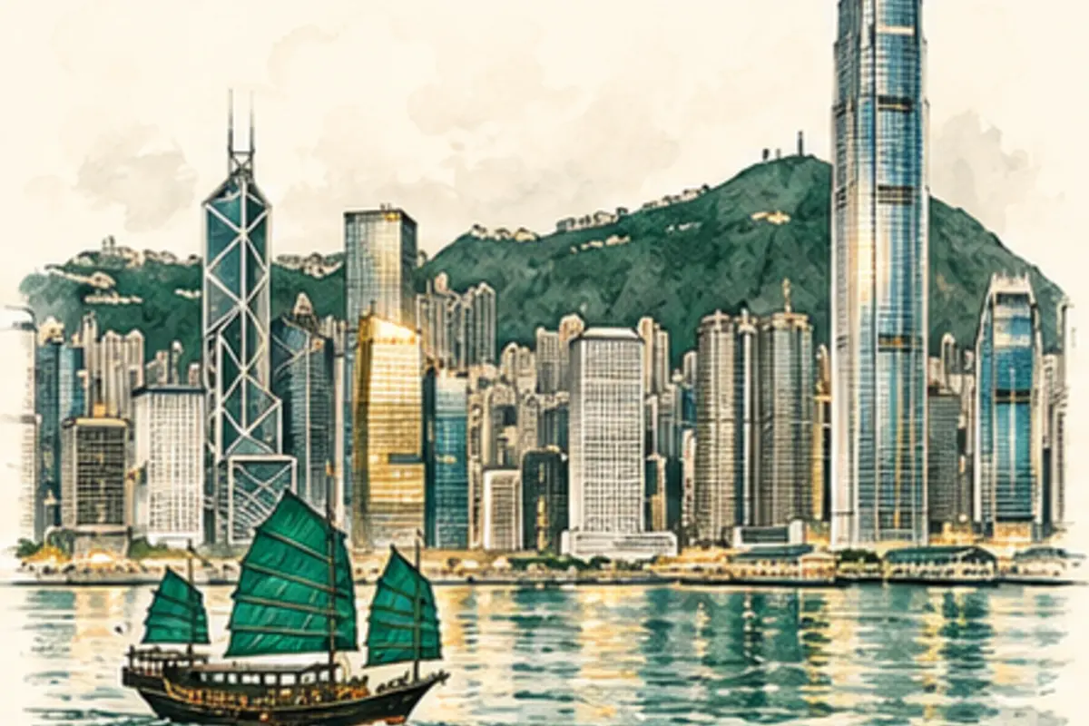 Architectural sketch of Hong Kong