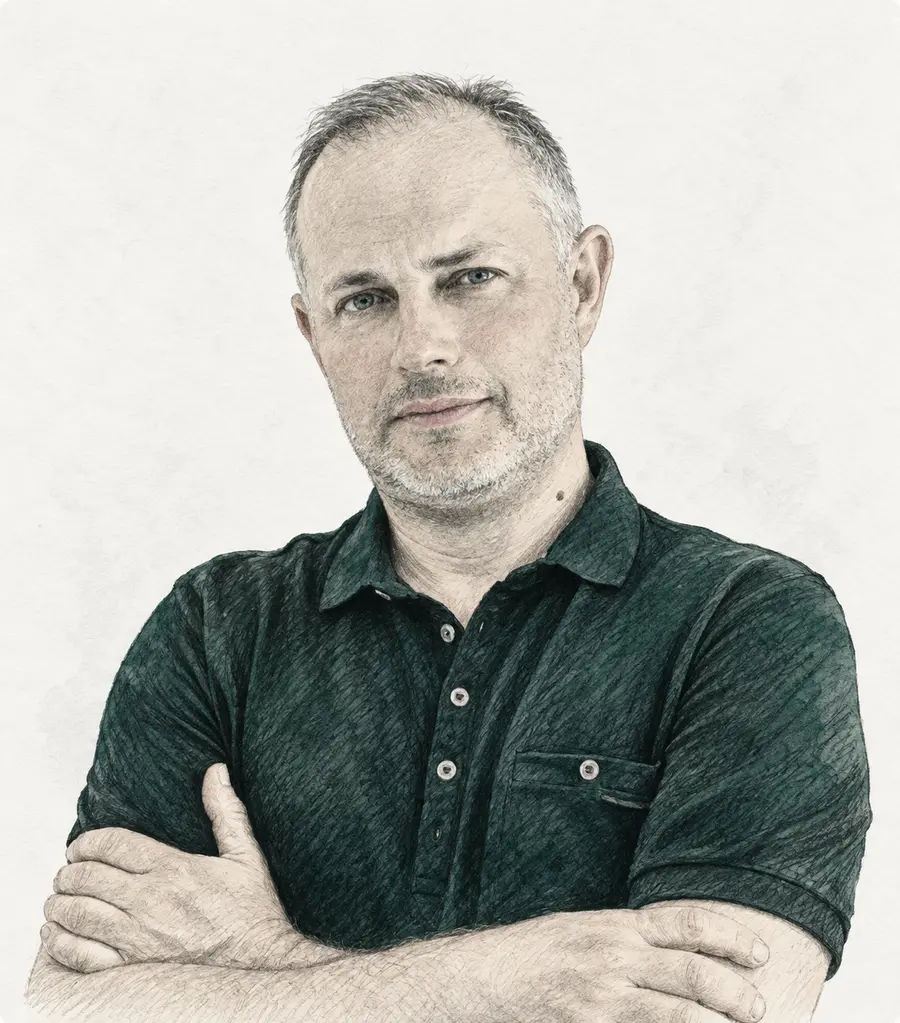 Sketch portrait of Alex Bezberdy